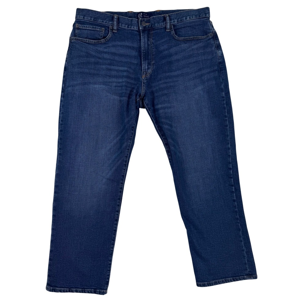 GAP Jeans Mens 38x30(28) Straight Fit Dark Wash‎ Denim Cotton Spandex Stretch